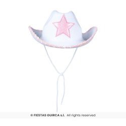SOMBRERO VAQUERO BLANCO CON ESTRELLA