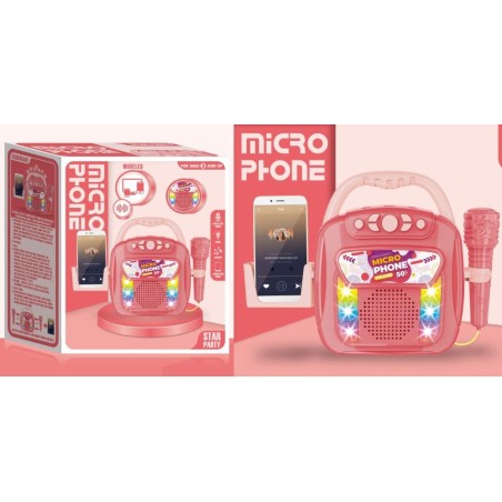 KARAOKE ROSA BLUETOOTH GRABADOR, LUCES Y