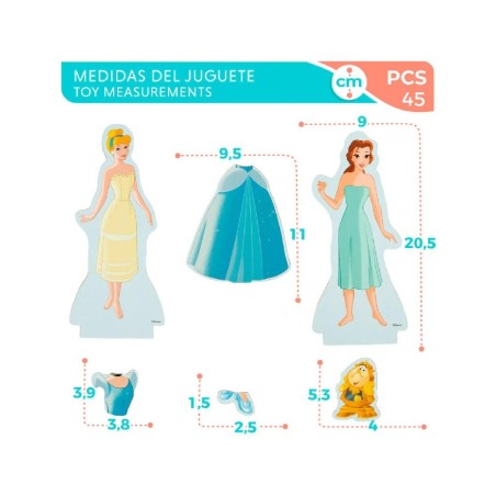 PRINCESAS VESTIDOS DE MADERA MAGNETICOS 