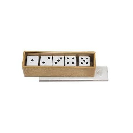 Caja con 5 dados de punto