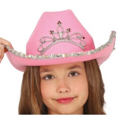 SOMBRERO COWBOY FIELTRO  ROSA, INFANTIL 2