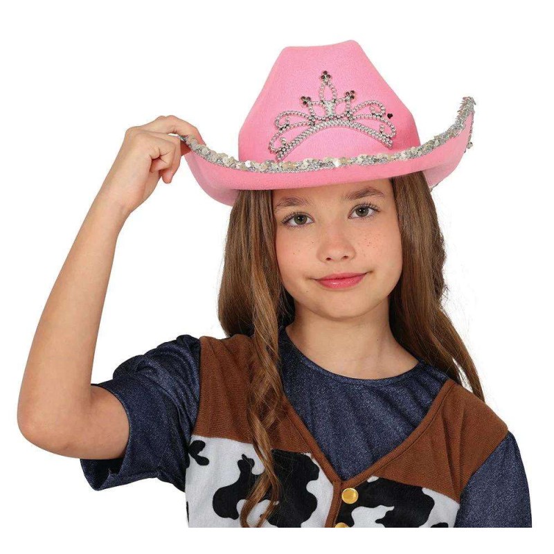 SOMBRERO COWBOY FIELTRO  ROSA, INFANTIL