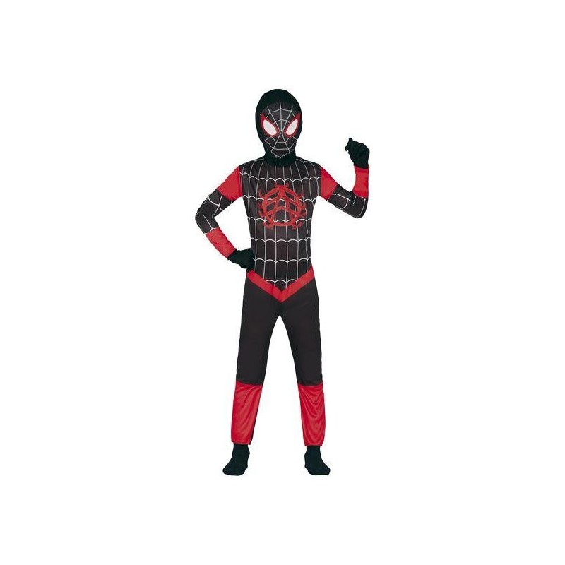 Disfraz Spiderman Negro MILES Rojo 5-6 A
