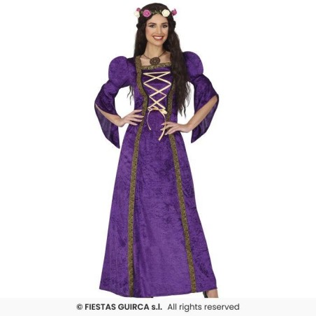 DISFRAZ DAMA MEDIEVAL MORADA (L)