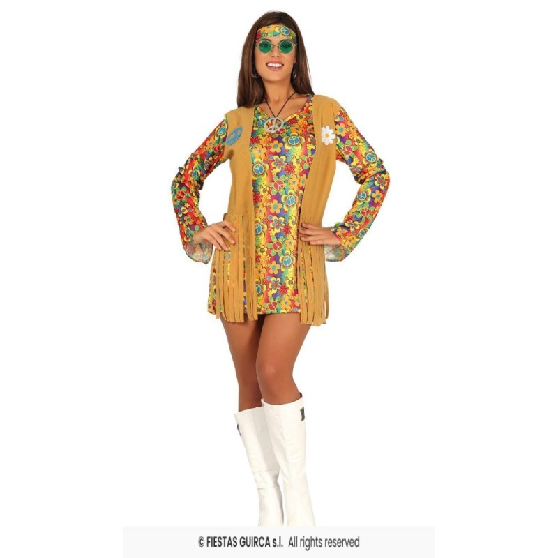 DISFRAZ HIPPIE VESTIDO (L)