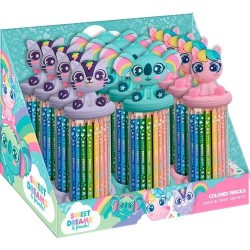 Caja Con Topper 3D 12 Lapices De Color S