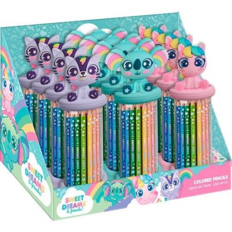 Caja Con Topper 3D 12 Lapices De Color S