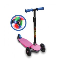 PATINETE DE 3 RUEDAS ROSA CON LUCES LED 2