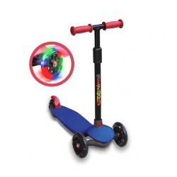 PATINETE DE 3 RUEDAS AZUL CON LUCES LED 2
