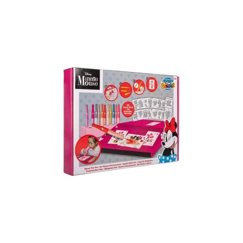 Caja Dibujo Aerografos Plantillas Minnie