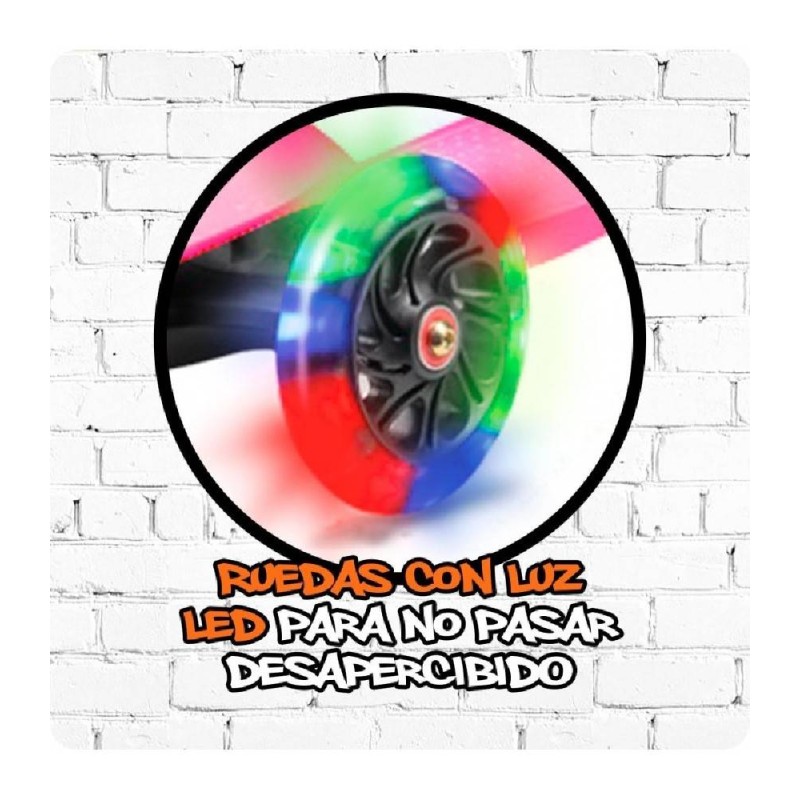 PATINETE DE 3 RUEDAS AZUL CON LUCES LED