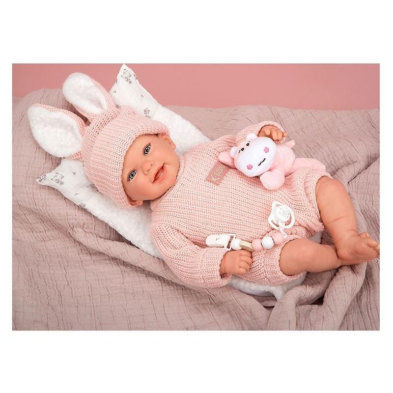 Reborn Lucía con Cojín y Peluche 45 cm