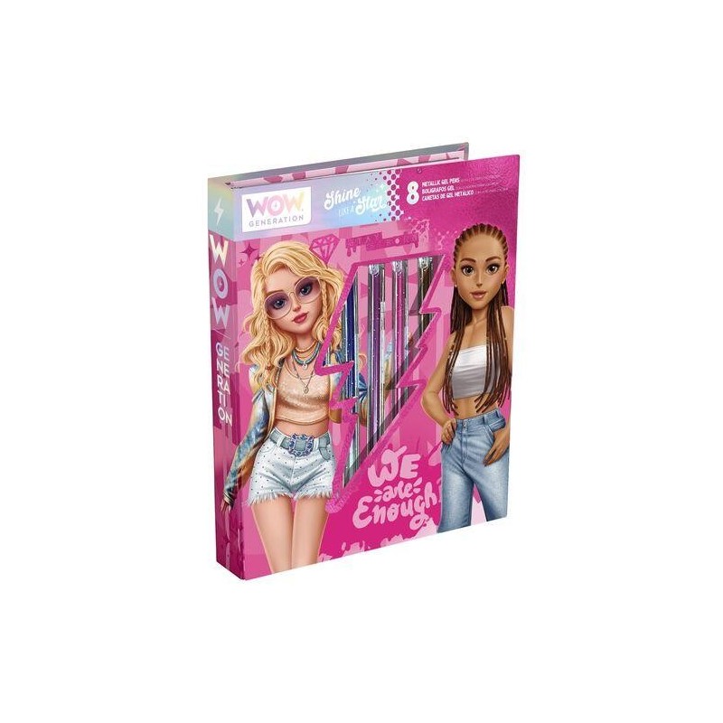 WOW Cuaderno Colorear 8 Boligrafos Gel