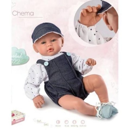 Muñeco Chema, pelele, camisa, gorra 46cm