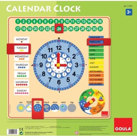 RELOJ CALENDARIO ESCOLAR EN INGLES