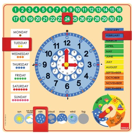 RELOJ CALENDARIO ESCOLAR EN INGLES