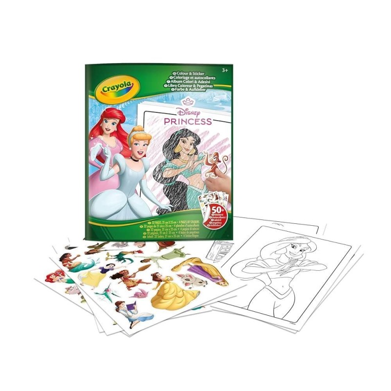 Libro Colorear +Stickers Disney Princesa