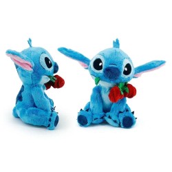 Peluche Stitch con rosa 25 cm 2