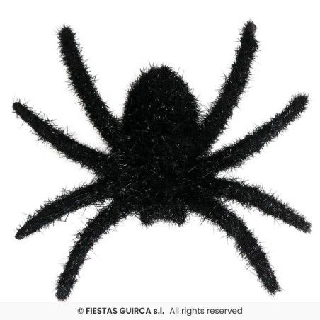 SET DE 6 ARAÑAS PELUDAS NEGRAS 6 CMS