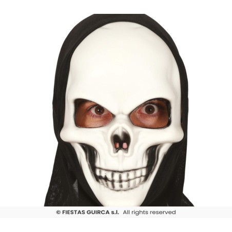 MASCARA CALAVERA CON CAPUCHA PVC