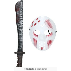 MASCARA BLANCA PVC CON MACHETE 2