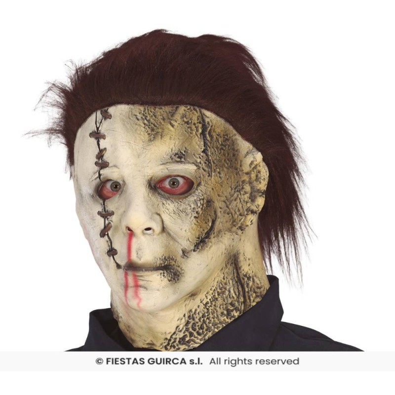 MASCARA CON PELO ASESINO CUERO, LATEX