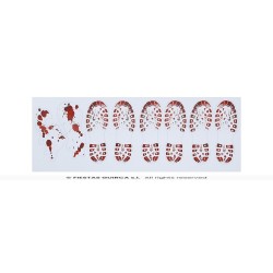 PISADAS SANGRE BOTAS ADHESIVAS, 2 X 25X7 2