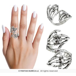 ANILLO MANOS ESQUELETO METAL