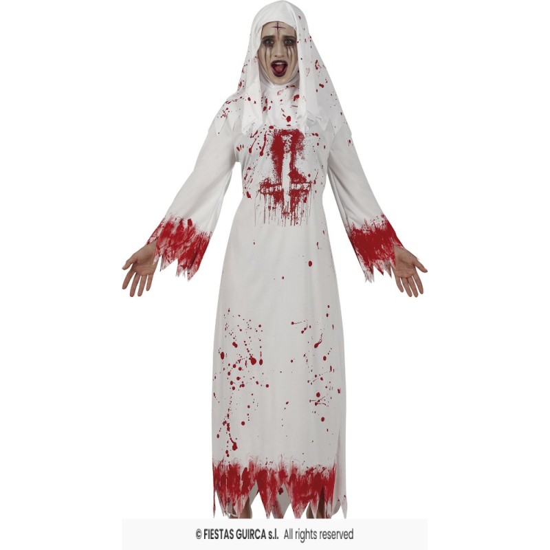 DISFRAZ MONJA BLANCA SANGRIENTA (M)