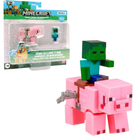 Minecraft Figura Y Animal Con Movimiento