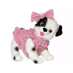 Muñeco Perrito Blanco y Negro de 23 cm c