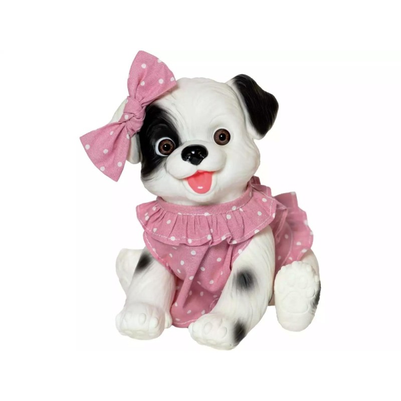 Muñeco Perrito Blanco y Negro de 23 cm c