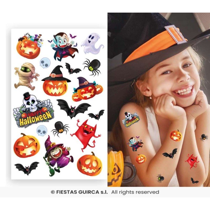 TATUAJES INFANTILES HALLOWEEN COLORIDOS