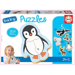 5 BABY PUZZLES ANIMALES POLO NORTE