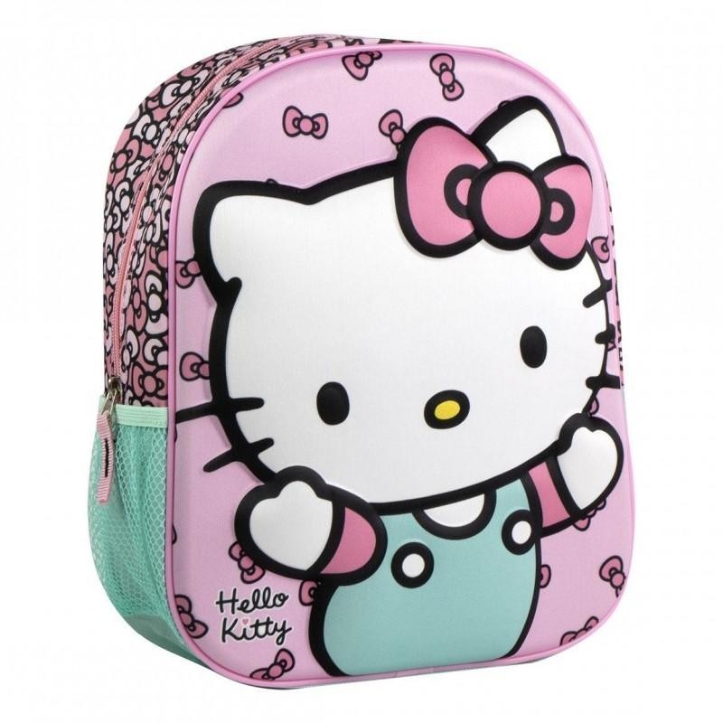 Mochila Infantil 3D Hello Kitty Rosa
