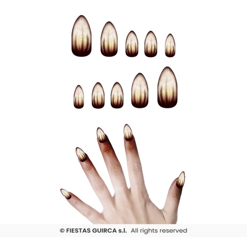Uñas postizas Hombre Lobo con Pegamento