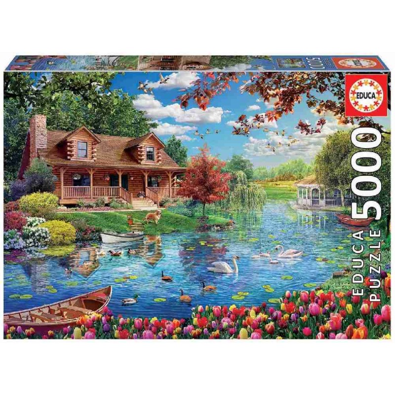 PUZZLE 5000 PIEZAS CASITA EN EL LAGO