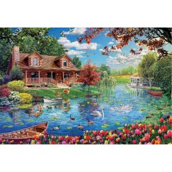 PUZZLE 5000 PIEZAS CASITA EN EL LAGO 2