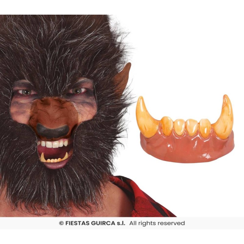 Dientes colmillos hombre lobo