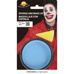 maquillaje con esponja azul claro