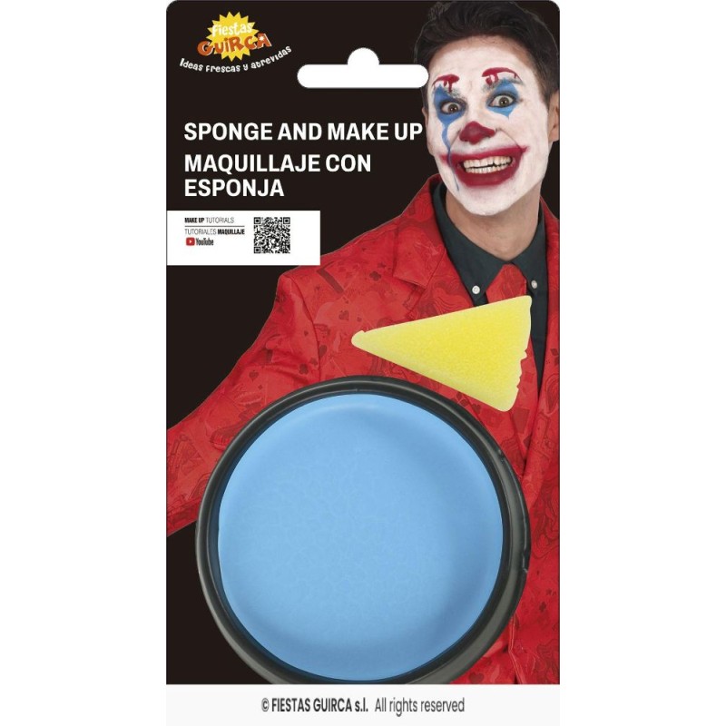 maquillaje con esponja azul claro