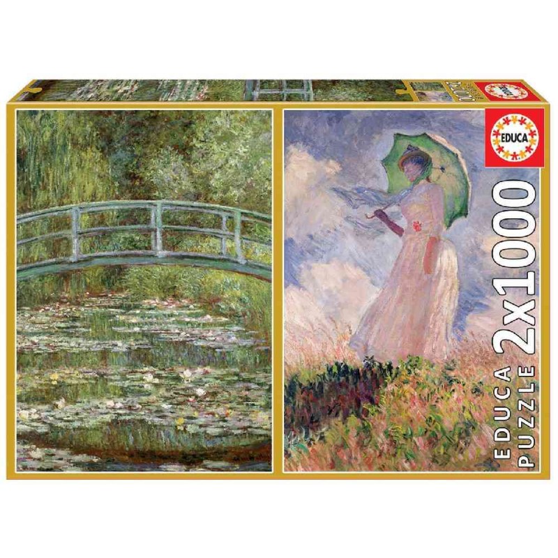 PUZZLE 2×1000 ESTANQUE NENUFARES/MUJER S