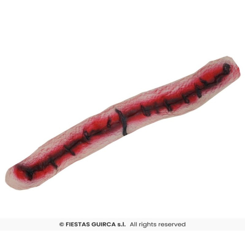Cicatriz cosida cuello con adhesivo