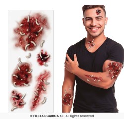 TATUAJE HERIDAS CON GUSANOS
