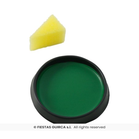 maquillaje con esponja verde oscuro