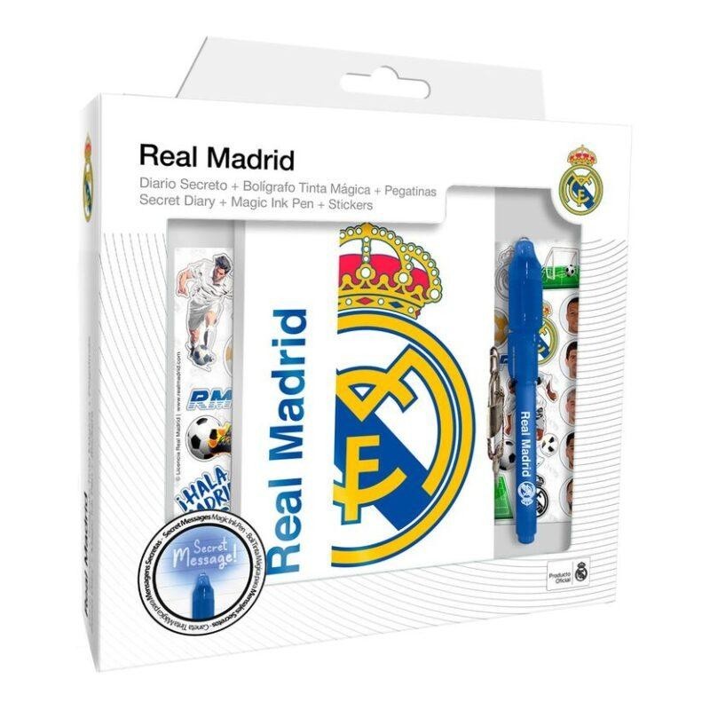 Diario con boligrafo magico real madrid