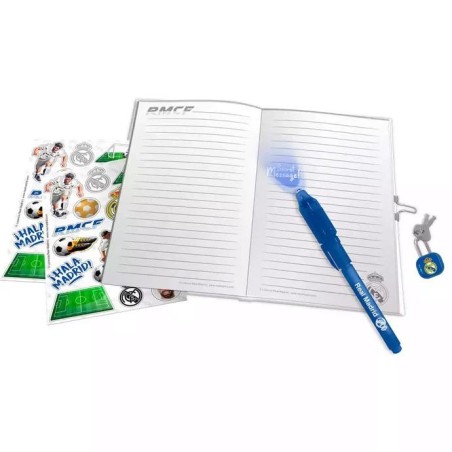Diario con boligrafo magico real madrid