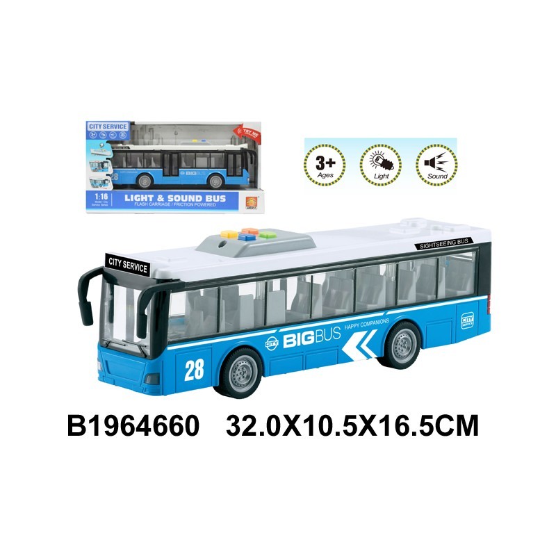 Autobús Infantil de Fricción con Luz y S