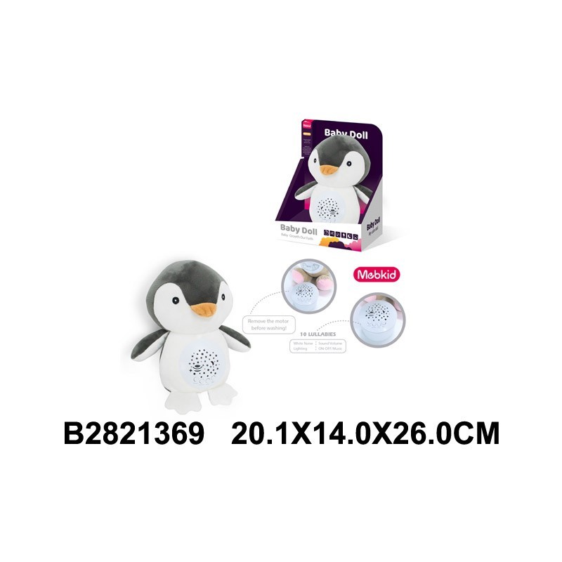Pingüino Peluche con Proyector y Luz Noc