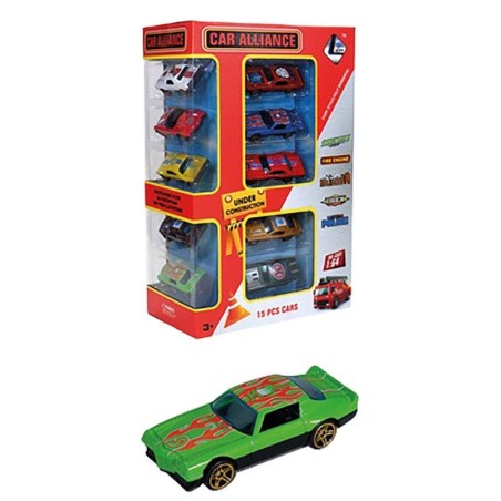 Caja 15 Coches Metálicos con Accesorios 